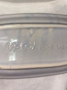 Mccoy Pale Blue Gloss Ceramic Plate with Embossed Mark